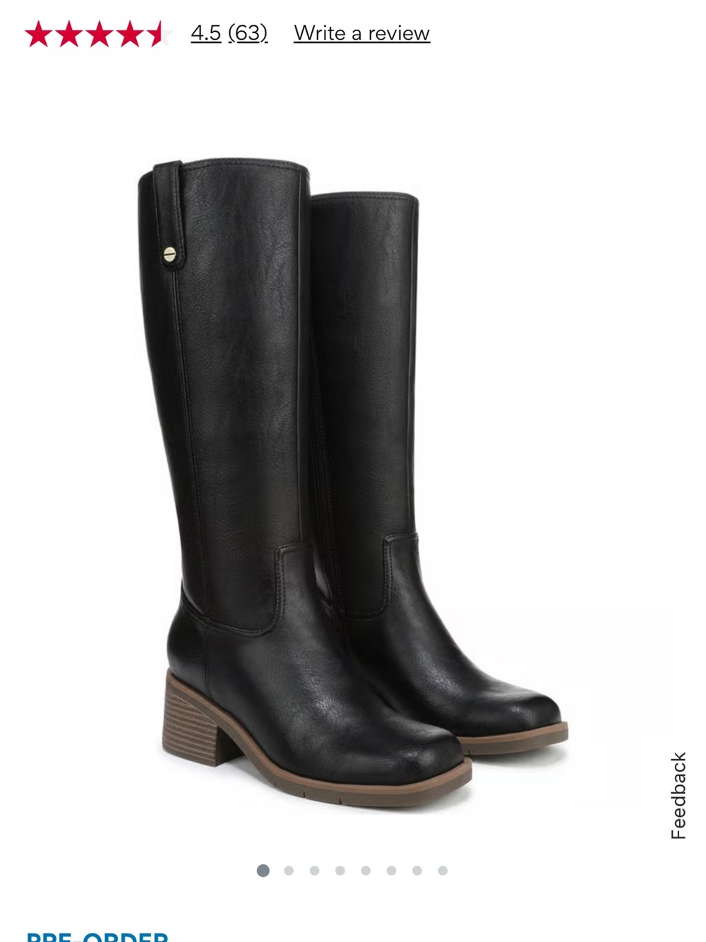 Dr. Scholls Joplin Tall Black Knee-High Block Heel Boots - Women